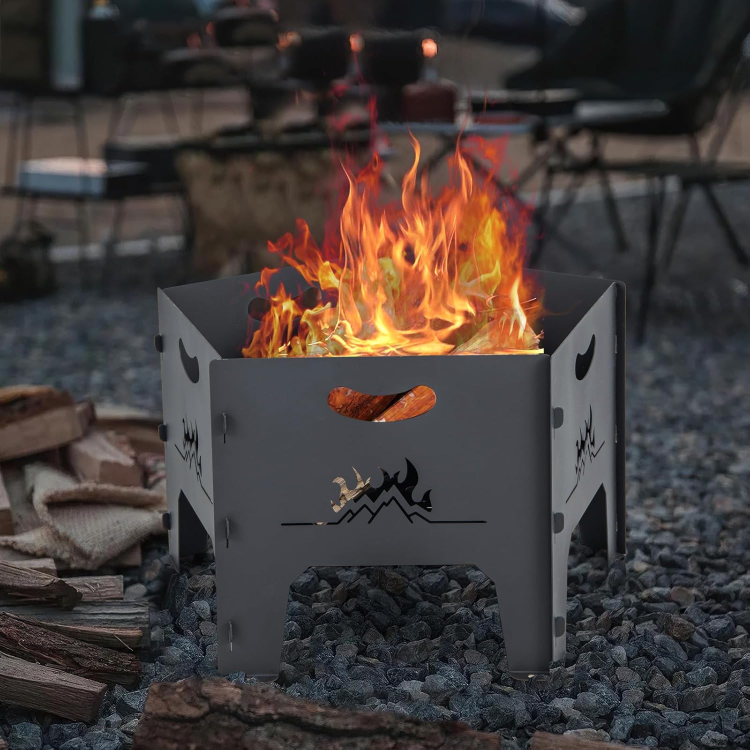 Giantex Portable Fire Pit for Outside - 19