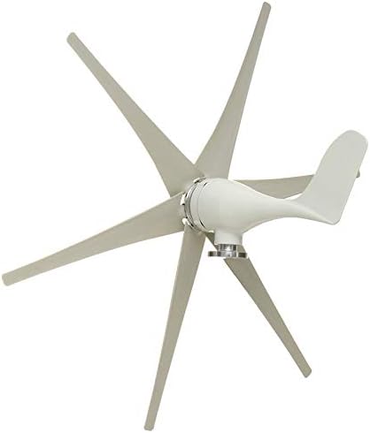 5000W Wind Generator+Controller 12V/24V/48V 6 Blade Black Wind Turbines Horizontal Home Powers Windmill Energy Turbines Charge,White,48v