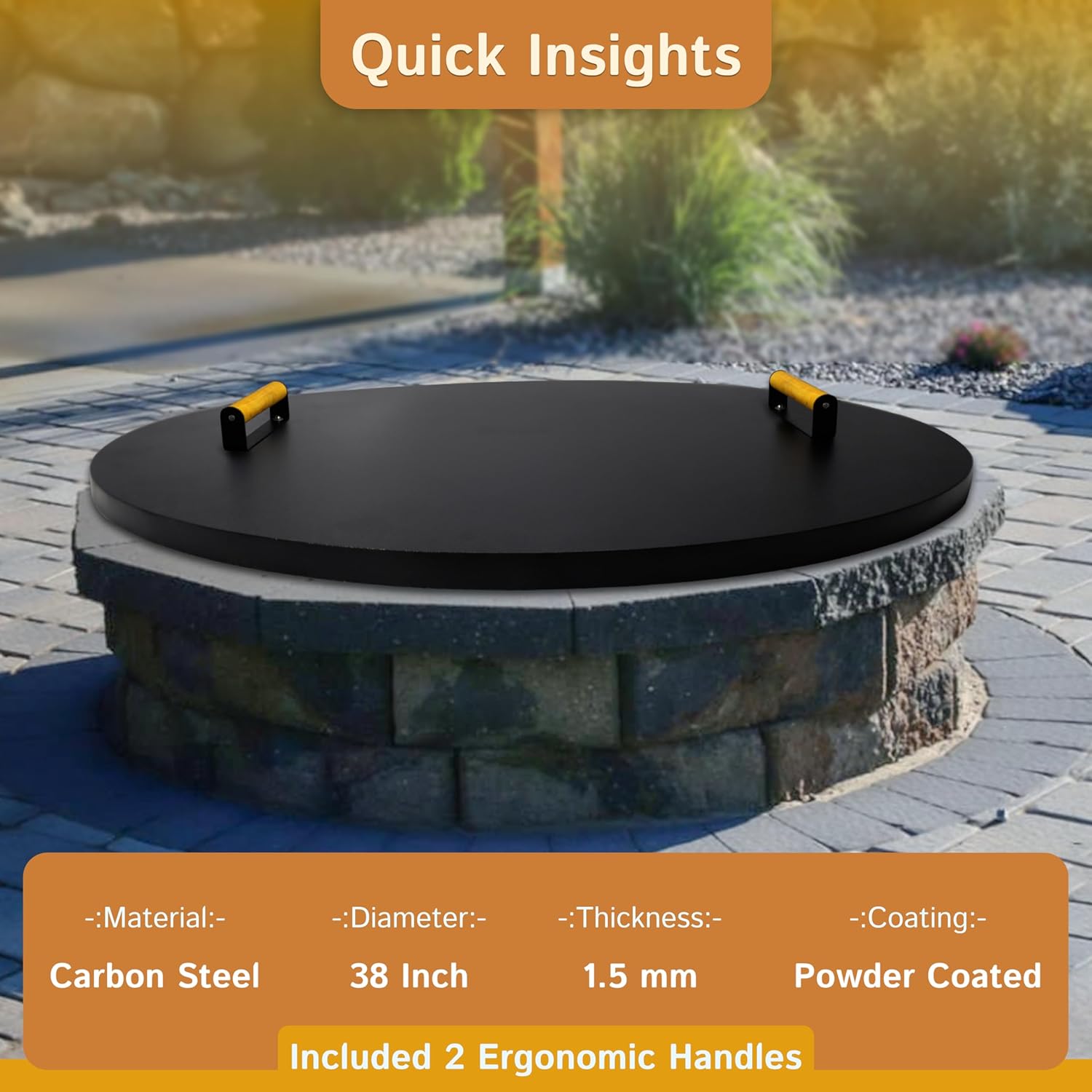 Simond Store Fire Pit Cover Round 38