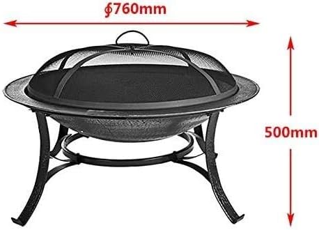 Fire Pits Outdoor Wood Burning Outdoor Fire Pit, Wood Burning Fire Pit with Grille Camping, Backyard, Get Together with Cover BBQ Cooking for Outside Camping Backyar
