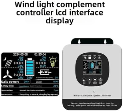 12000W MPPT Wind Solar Hybrid Charge Controller, 12V 24V 48V Regulator for Wind Turbines & Solar Panels, Efficient Battery Charging Solution for Off-Grid Systems