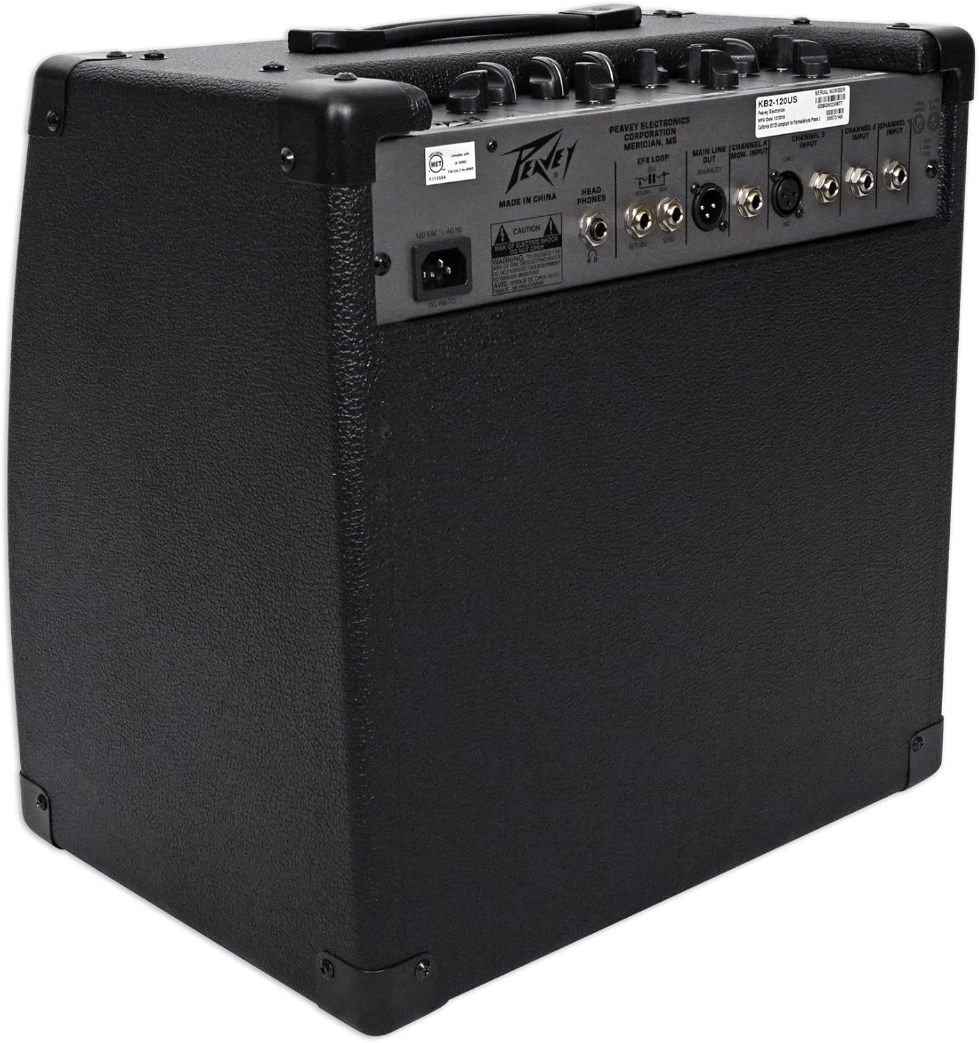 Peavey KB 2 50 Watt Keyboard Amplifier 3-Channel Combo Amp w/10 Speaker Bundle with Peavey Pv 20' Ft. Instrument Guitar 1/4
