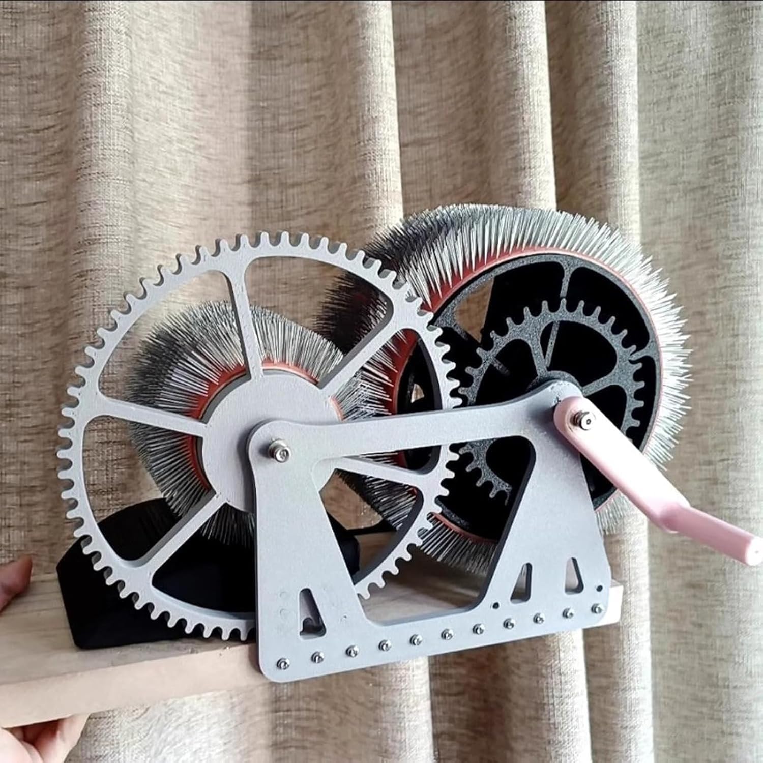 Wool Drum Carder Fiber Carding Machine with Hand Crank Remove Fiber Impurities Fast Color Mixing Wool Blending Wheel Ideal for Carding Fibers and Making Felt Projects