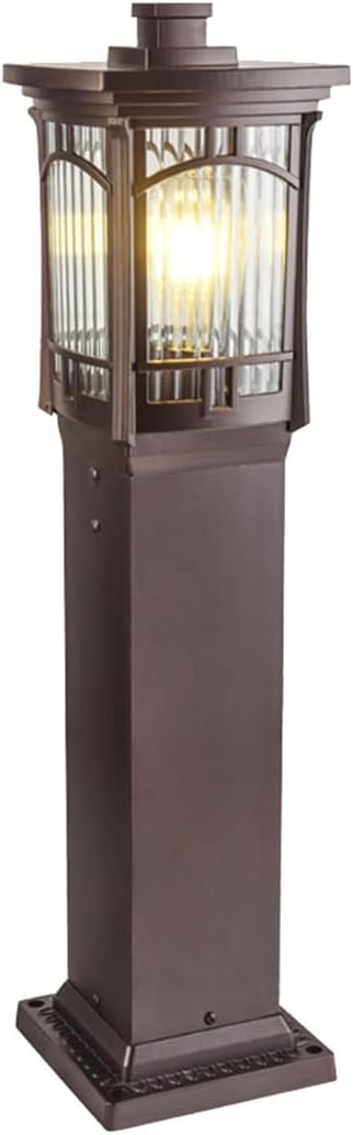 Post Lights Farmhouse Rustic Column Lamp Outdoor Waterproof for Garden Yard Landscape Pole Pillar, Modern Pillar Lights for Mailbox, Pathway, Garden, Deck with Glass