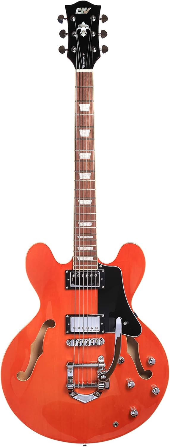 IYV IESB-300 Trans Orange, Solid top-semi hollow Body Electric Guitar, Trans orange