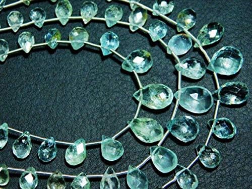 JP_BEADS AA-Aquamarine Faceted Pear Briolette- 8