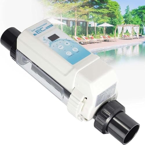 Saltwater Chlorinator for Swimming Pools - Automatic Chlorine Generator Machine, 8g/H to 20g/H, Efficient Saltwater Pool Cleaner, Easy Maintenance, High Performance EC12