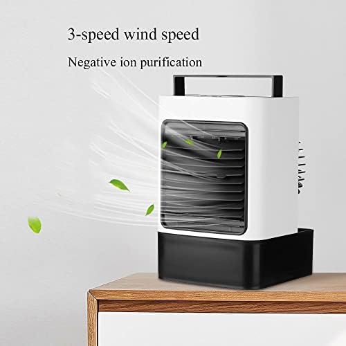 Portable Air Conditioners, Mini Air Conditioner Evaporative Air Cooler, 3 Speeds Rechargeable Fans for Room Office Outdoor Car Camping Tent (Color : White)