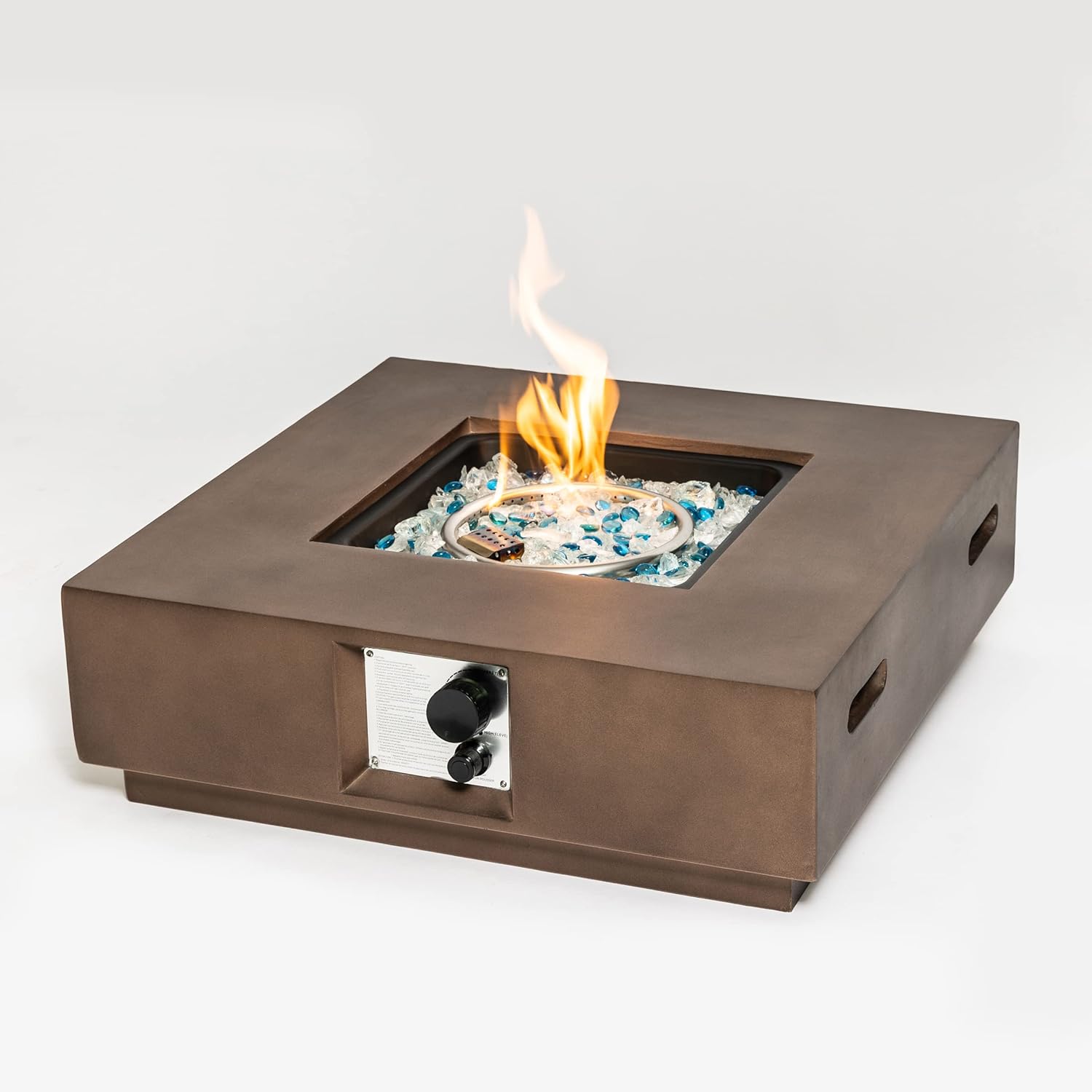 Outdoor Concrete Fire Pit Table with Propane Tank