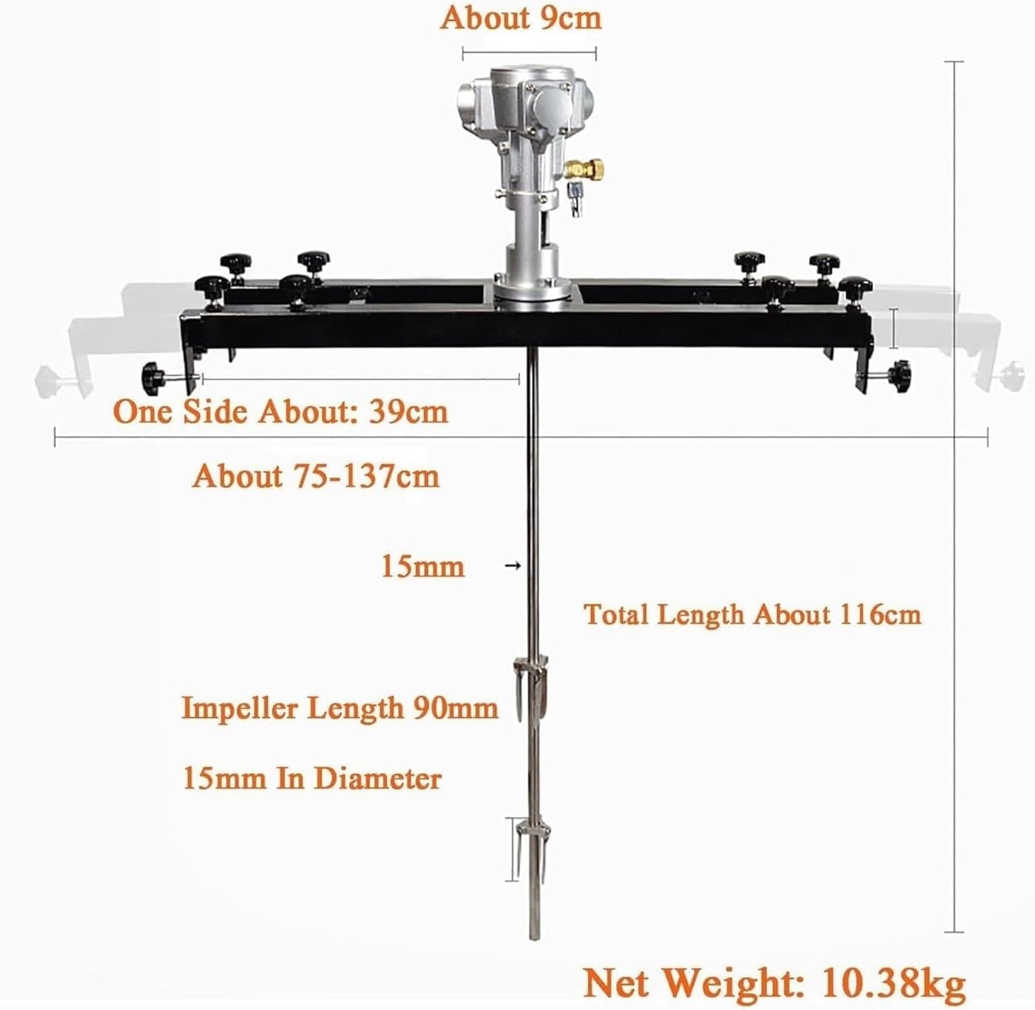 5 Cylinder Pneumatic Agitator, 3/4HP Air Mixer for IBC Tank, Paint Stirring Machine for Ink, Dye, Chemicals