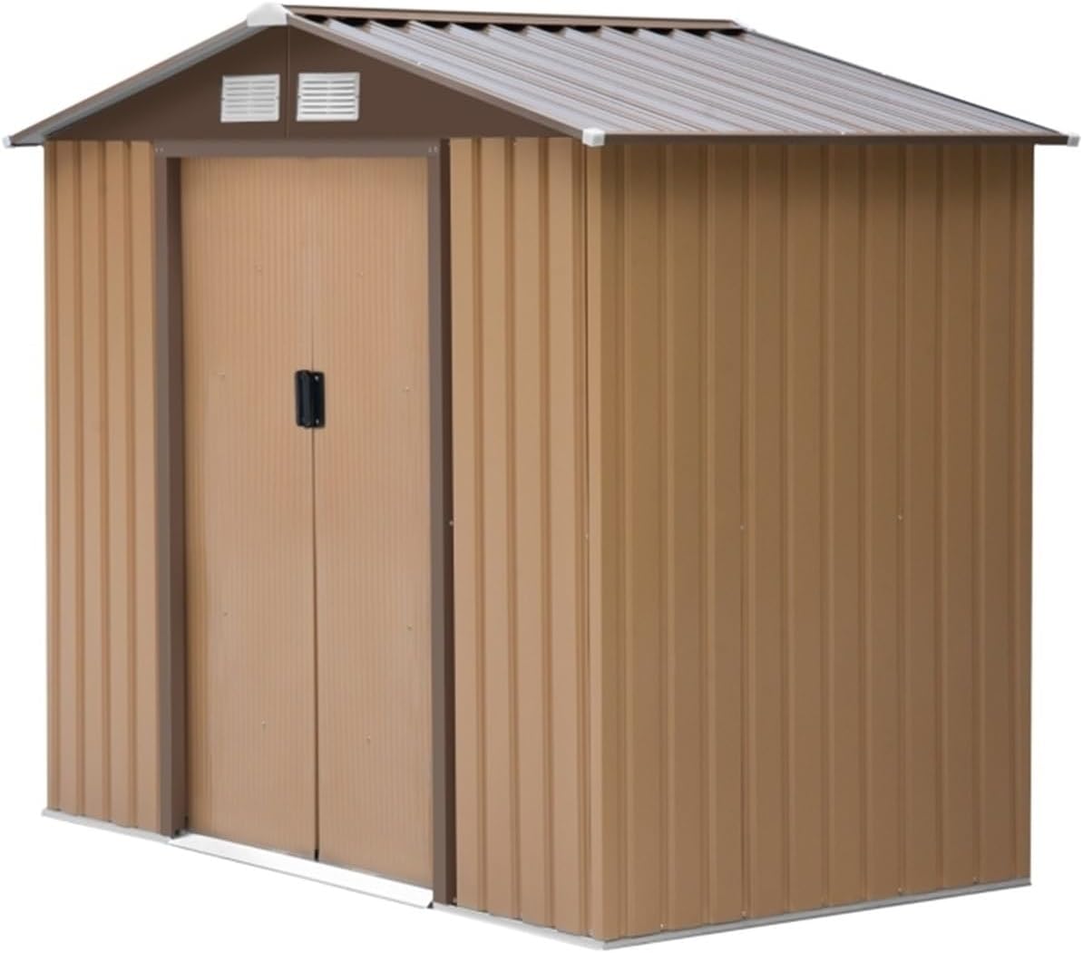 Garden Sheds Outdoor Shed Organizer, Garden Storage with 4 Vents for Airflow and 2 Easy Sliding Doors, Brown Outdoor Storage Sheds