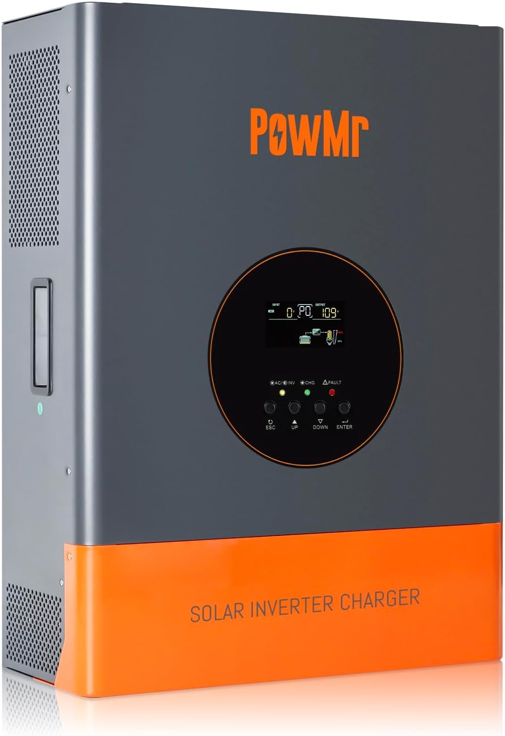 PowMr 10000W Solar Inverter 48VDC to 110V/220VAC, 10kW Hybrid Inverter w/Built-in 120A MPPT Charge Controller, Pure Sine Wave for 48V Lead-Acid and Lithium Battery, Peak Power:30000W