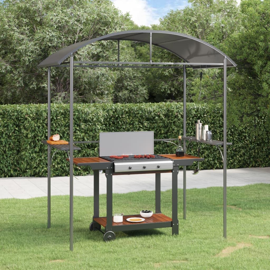 BBQ Gazebo with Side Shelves Anthracite 86.6