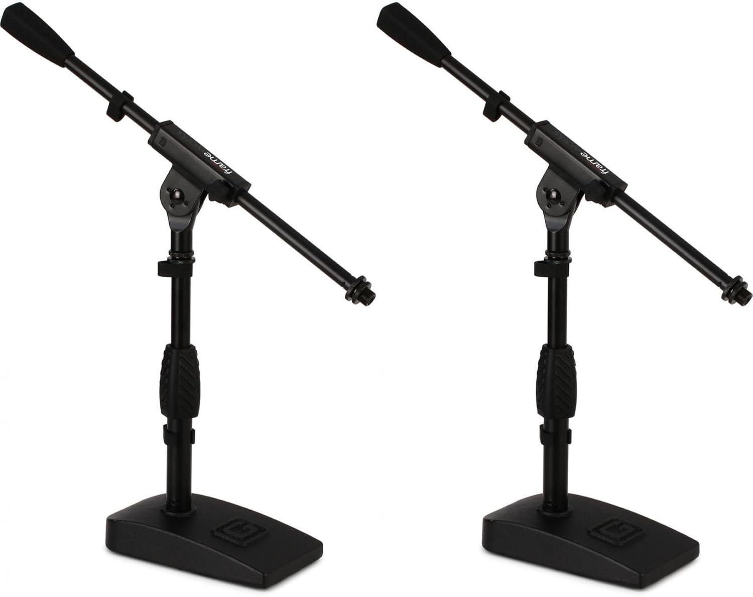 Gator Frameworks GFW-MIC-0821 – Compact Base Mic Stand for Bass Drums & Amps - Durable, Adjustable Height, 2-Pack for Stage & Studio
