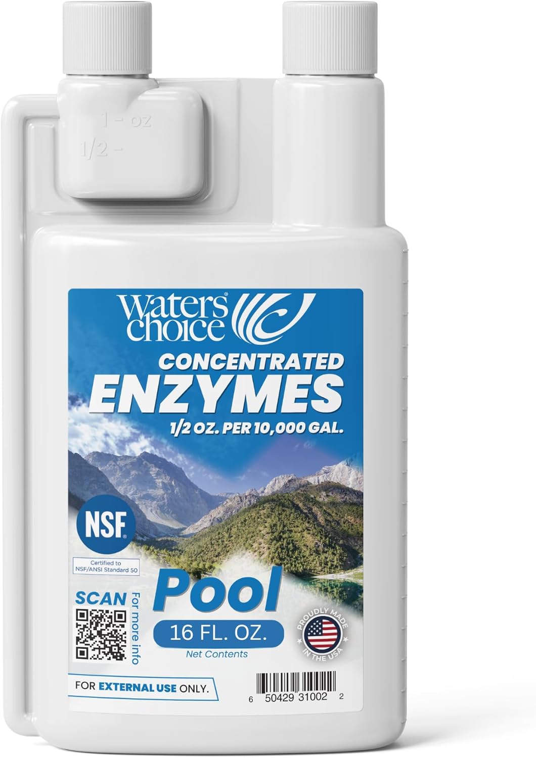 Waters Choice Weekly Pool Enzyme Concentrate - 16 Ounce - Non-Toxic Natural Pool Cleaner for Crystal Clear Water - Effective Pool Clarifier