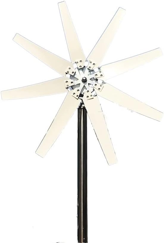Wind Turbine, 1000W 8 Blades Free Energy Windmill 12V 24V Small Wind Turbine Generator for Home Farm Street Lamps Use Wind System(MPPT Controller,24V)