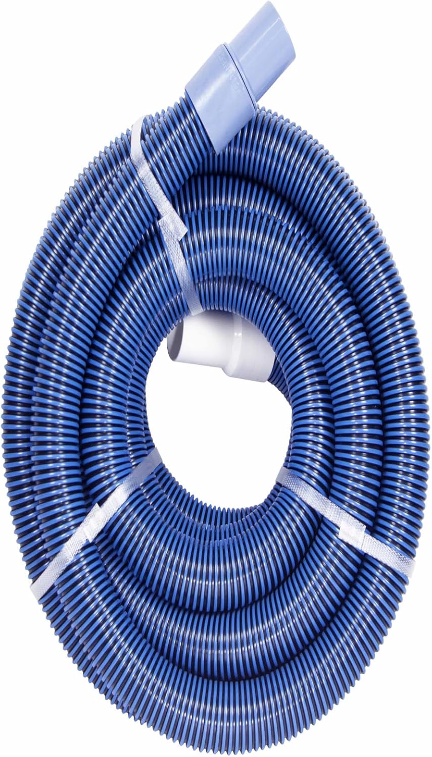 Blue and White Hydro Tools Spiral Wound Vacuum Swimming Pool Hose - 30' x 1.5
