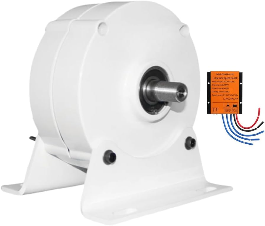 6000W Gearless Permanent Magnet Generator Turbine 12V 24V 48V 220V Low Speed 3 Phase AC Energy Generator for Water Conservancy and Wind Power (with Base)