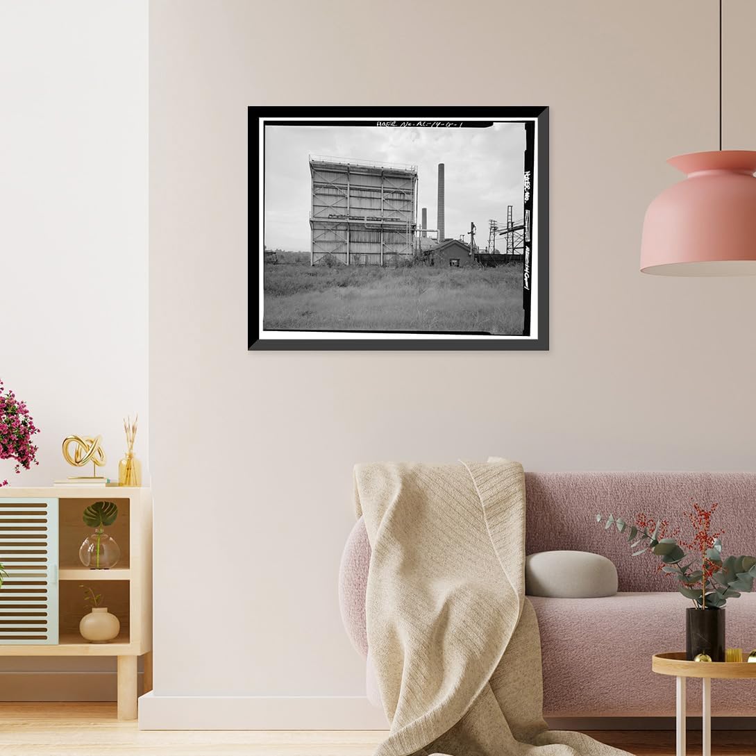 Historic Framed Print, Thomas By-Product Coke Works, Quenching Station, 1200 Tenth Street West, Thomas, Jefferson County, AL, 17-7/8