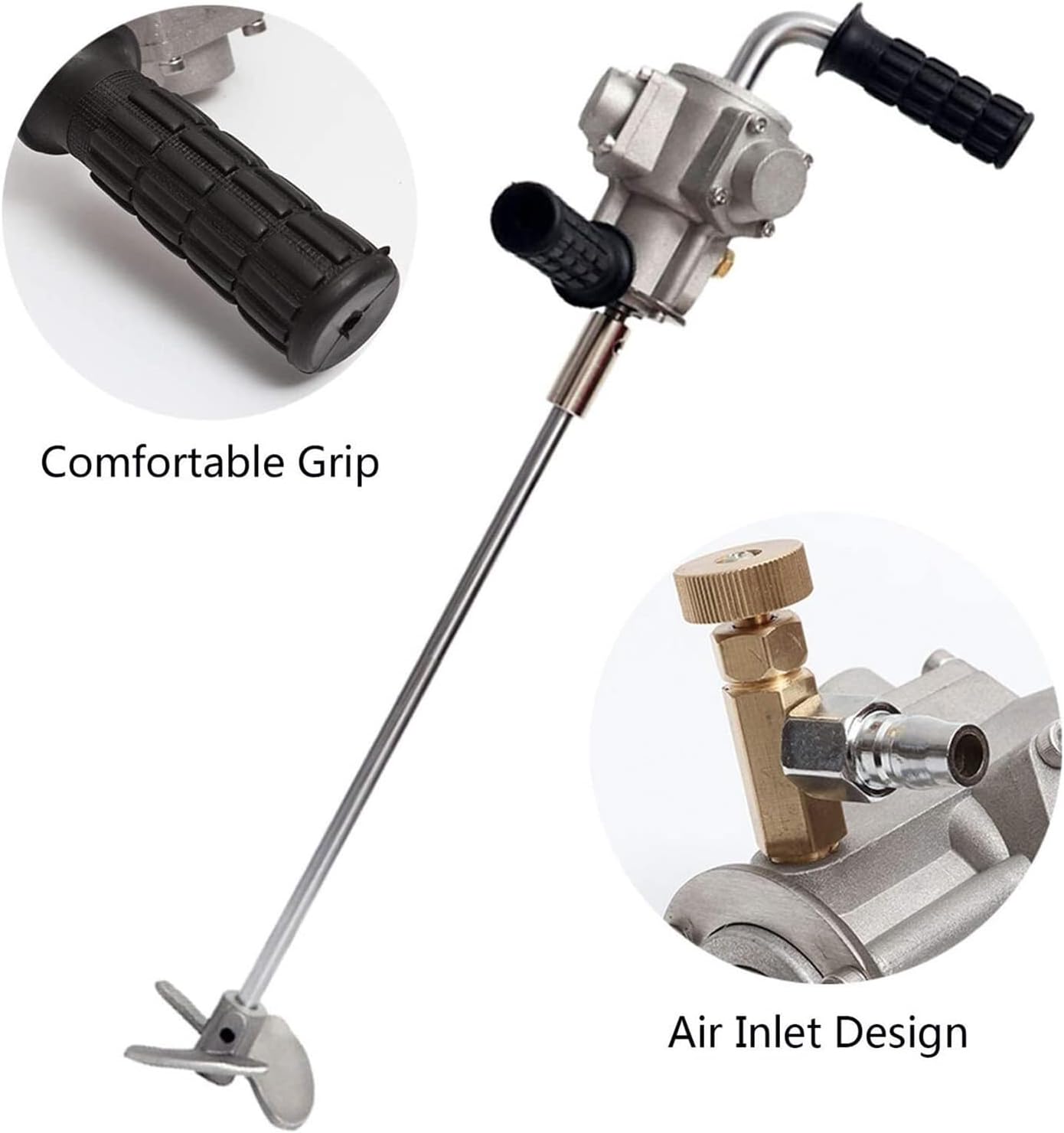 Pneumatic Paint Mixer Portable Pneumatic Paint Mixer, 5 Gal/20L Adjustable Speed Coating Mixer Machine, Air Agitator Paint Mix Tool