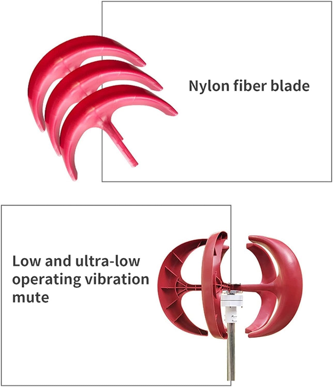 CAJUCA Vertical Axis Wind Turbine Kit 3000W 5 Blades Home Low Noise Wind Turbine with Hybrid Controller Breeze Start