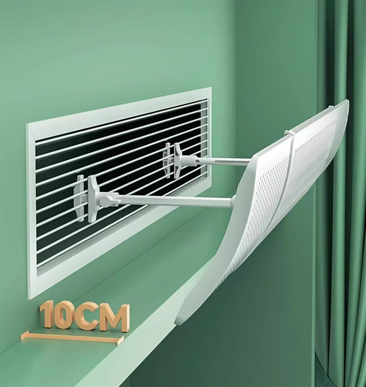 Air conditioning deflector 4 PCS Side Outlet Central AC Air Flow Deflector, Adjustable Air Conditioner Deflector, Air Wing Baffle Wind Direction Windshield for Home Hotel Office