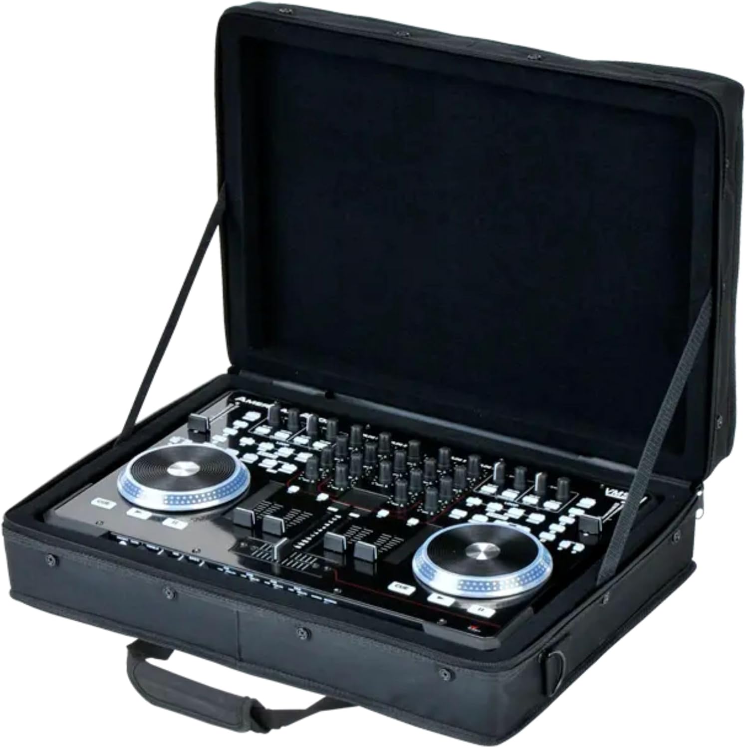 SKB 19”x13” Controller Soft Case - Padded Bag w/ Rigid Foam Frame, Shoulder Strap and Double Zippers for DJ Controllers & Small MIDI Keyboards, Black