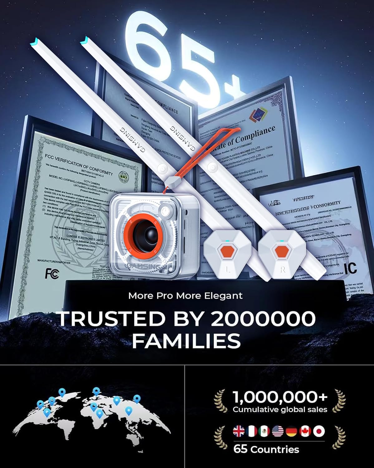 Electronic Drum Set - Portable Electric Air Drum Set With 3.5mm Input, Air Drumsticks Pedals Lessons & Games, Bag, Pedal, Lanyard - Gamsing Official Genuine