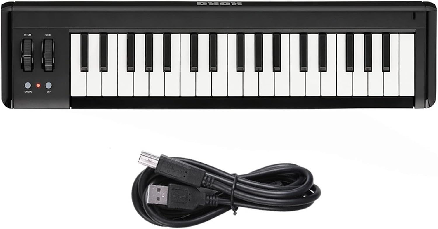 Keyboard Piano 37-Key Compact USB MIDI Keyboard Controller USB Powered Compatible