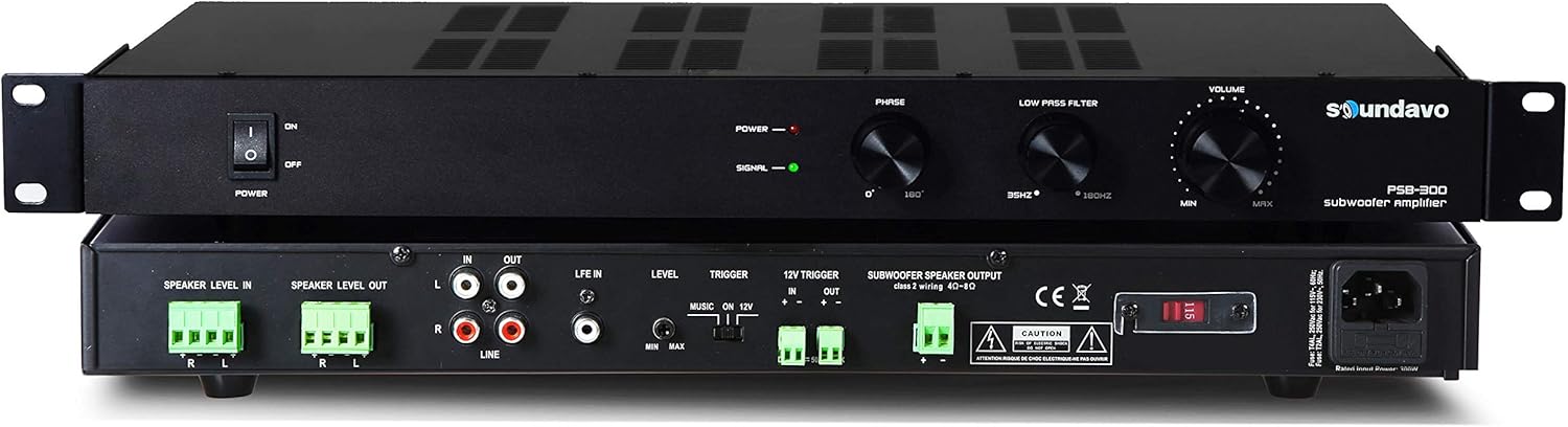 PSB-300 Class D Subwoofer Amplifier with Crossover/Phase Control 300W Max / 150W RMS