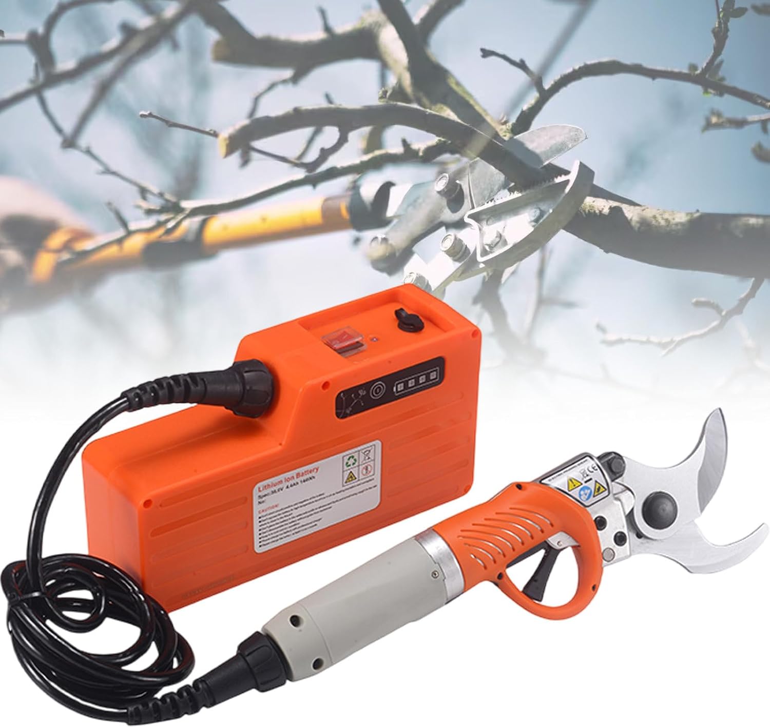Brushless Electric Pruning Shears,Work Non Stop 6 h,36 V 4 Ah Tree Branch Cutter Rechargeable,Stainless Steel Garden Shears for Plant