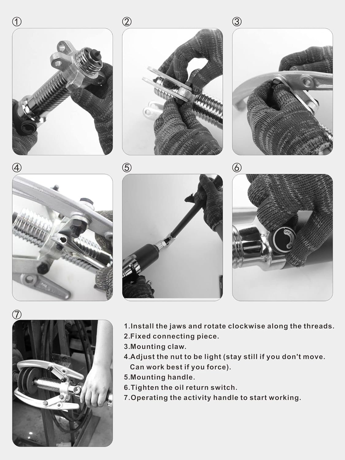 10T Hydraulic Gear Puller Set Wheel Bearing Puller Kit 2 or 3 Jaws Pulling Separator for Wheel Hubs Rotors Car Axles Pulleys Brake Drums (10 inch JAW)