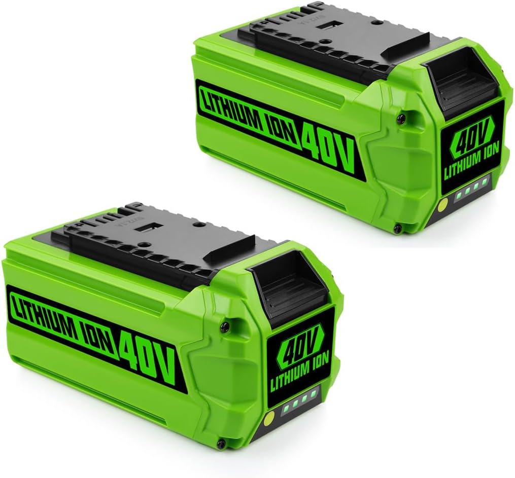2Pack 6500mAh 40V Battery Replacement for Greeenworks 40v Battery 29472 29462 Battery, Compatible with Greenworks 40V G-MAX Power Tools 29252 20202 22262
