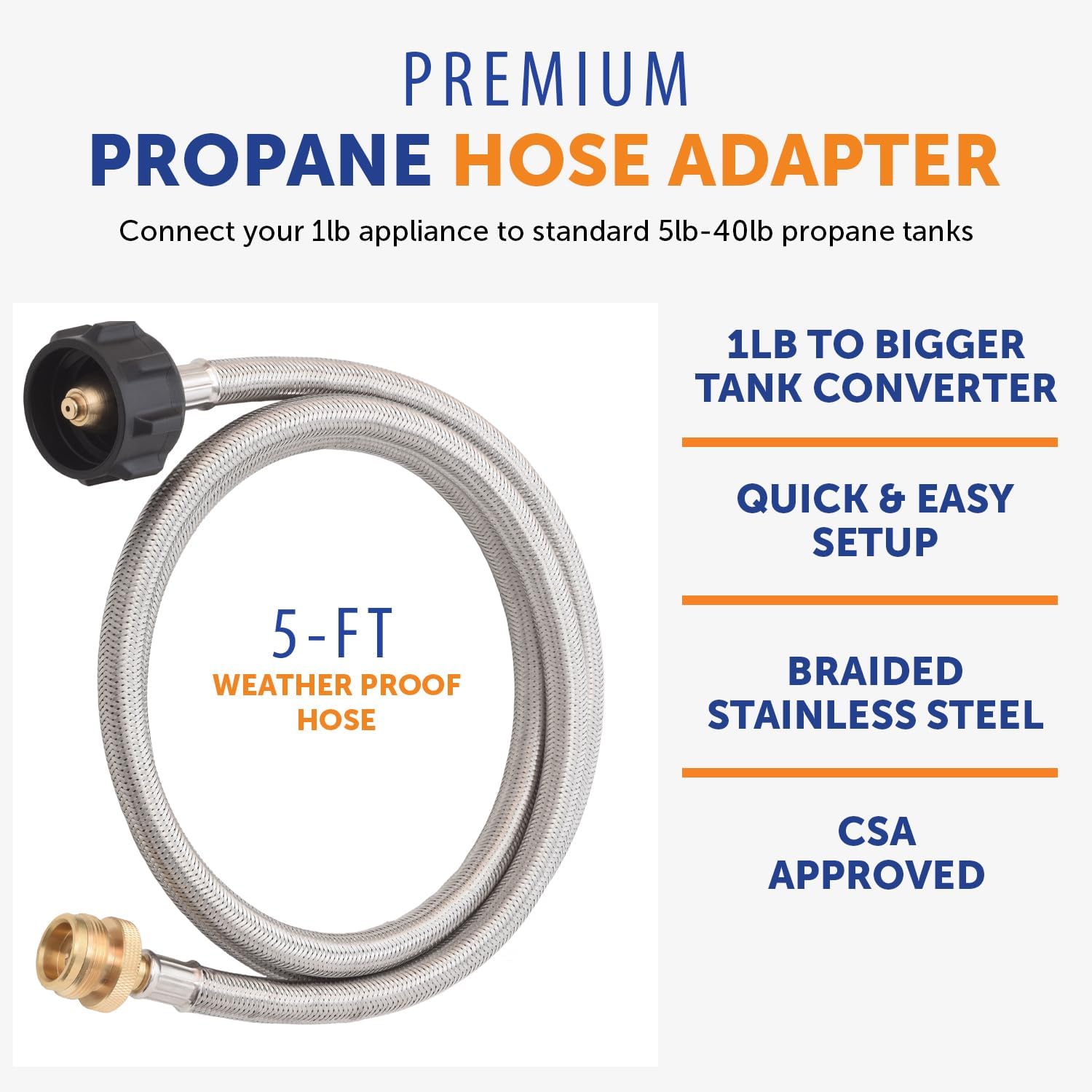 Flame King Gas Hauler Pro Kit - Insulated Protective Carry Case, 10LB Propane Tank and 5-FT Adapter Hose for Camping and Outdoor Adventures