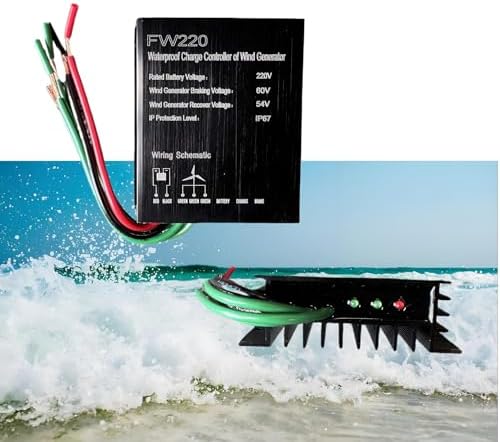 24V 12000W Wind Turbine Generator Charge Controller, Waterproof IP68 Battery Charger for DC 12V/24V/48V Systems, Durable Power Management for Off-Grid Solutions