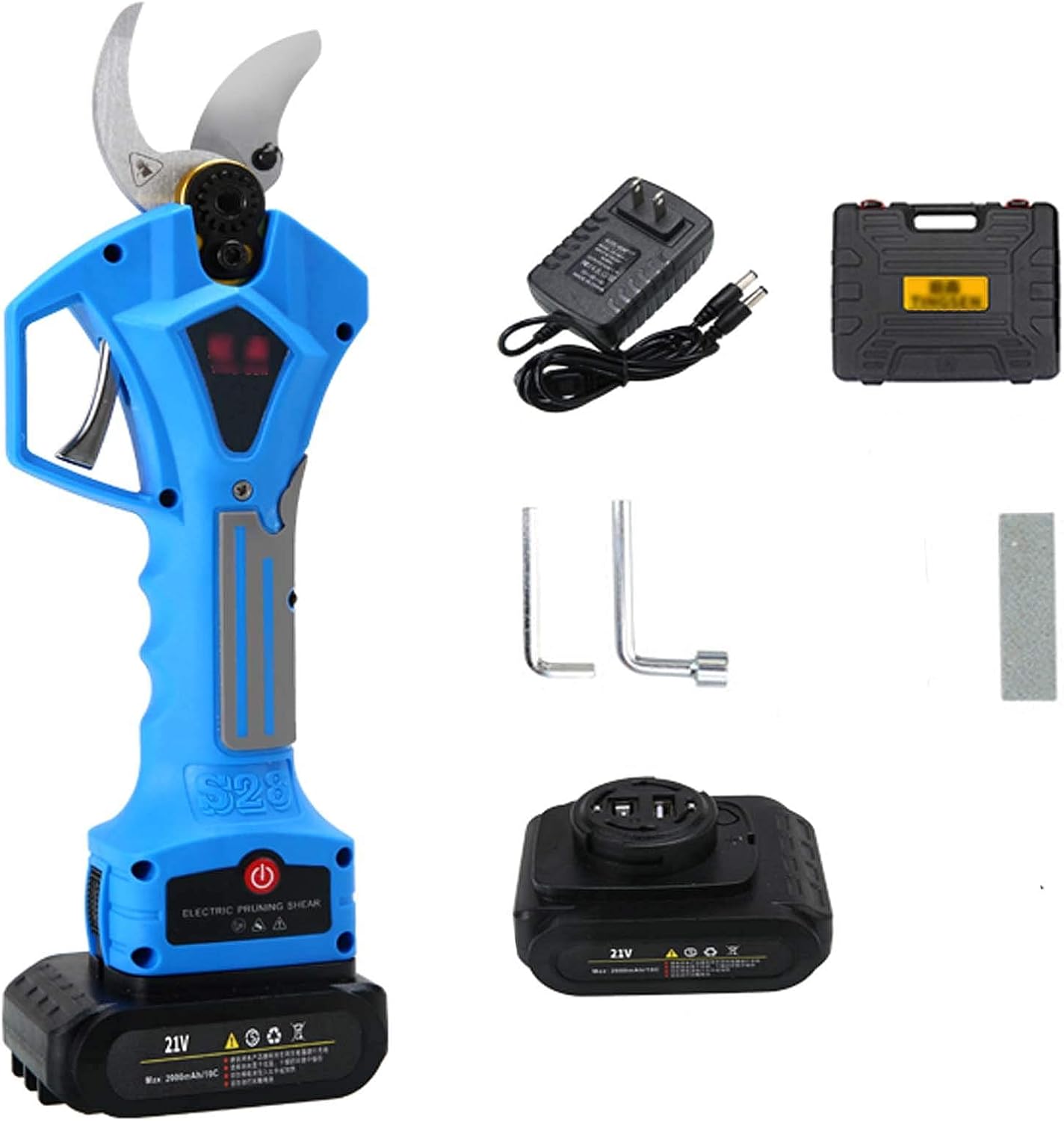 Cordless Electric Secateur, Cordless Electric Pruner With Rechargeable Battery,25-40mm Cutting Diameter Electric Pruning Shears,6-8 Working Hours (35c