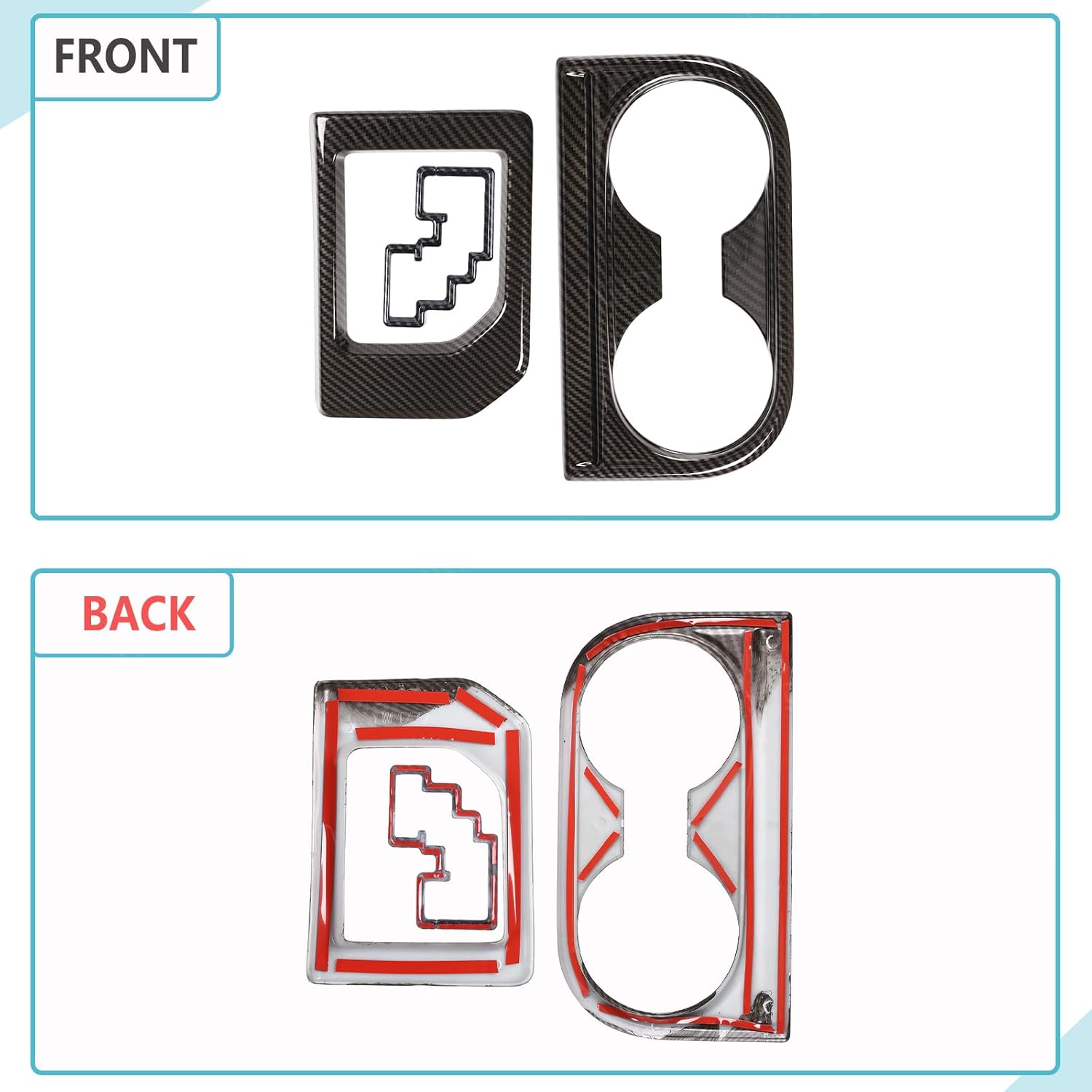 Aunginsy Cup Holder, Gear Shifter & Shift Gate Track Trim Rings Compatible with Toyota Tundra 2014-2021, 3PCS Car Central Control Gear Shift Box Decoration Frame Kit Protection Cover ABS Accessories