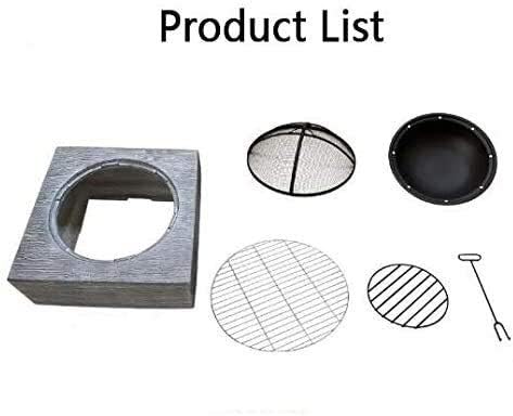 Fire Pits Outdoor Wood Burning Fire Pit Tables for Outside Patio,BBQ Grill Fire, Wood Burning with Heat-Resistant Coating,Steel Frame with Cover BBQ Cooking for Outside Camping Backyar