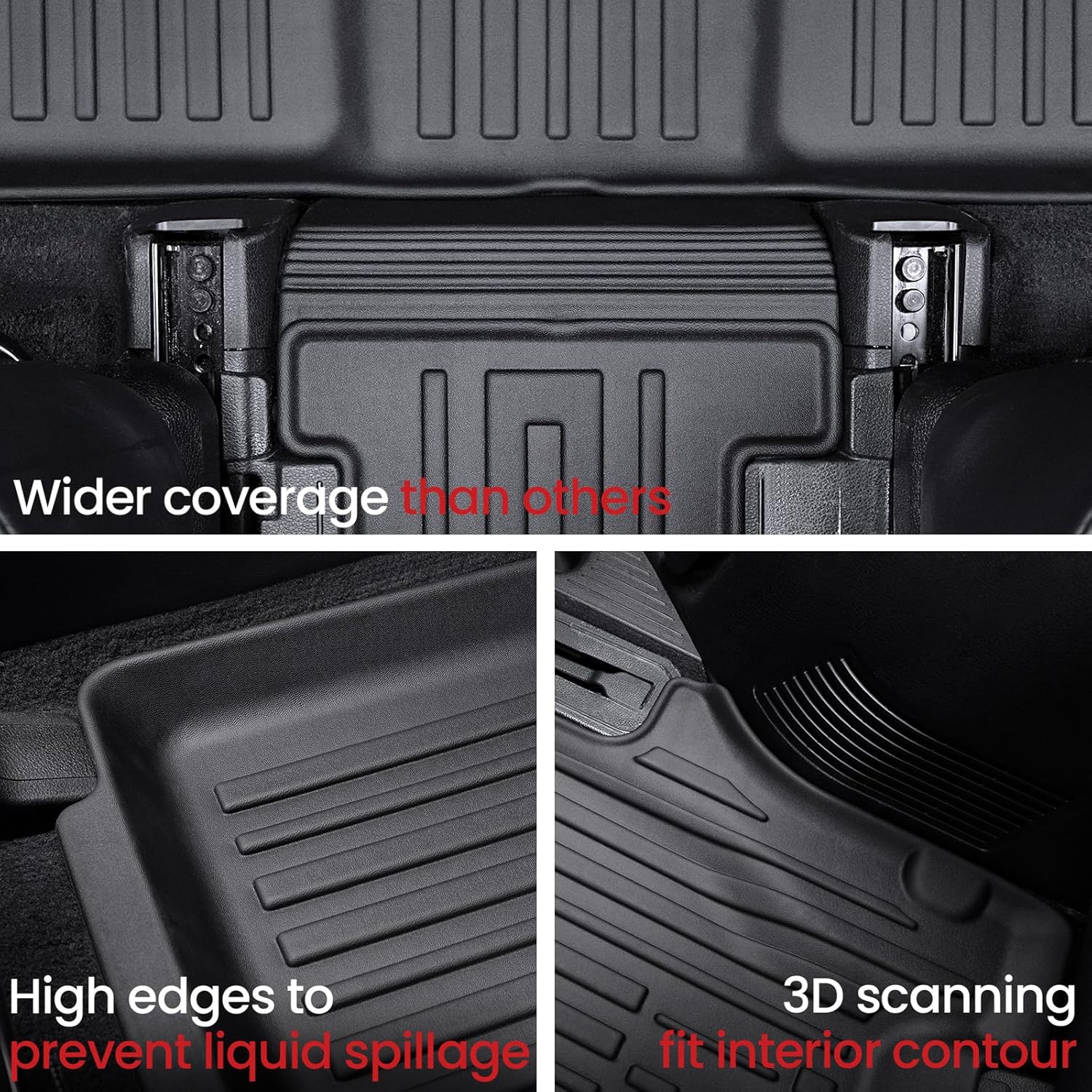 Floor Mats Cargo Mat with Backrest Mats for 2020-2025 Kia Telluride 7/8 Passenger Car Mats Accessories, All Weather TPE Protectors Cargo Liner Seat Back Covers(Floor Mats+2-in-1 Cargo Mat)