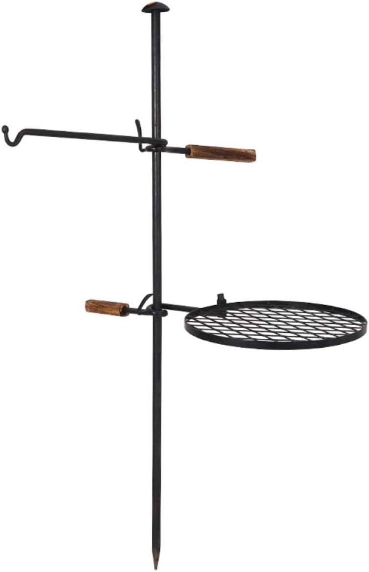 Barbecue,Cast Iron Firepit Grill,Outdoor Adjustable Fire Pit BBQ Grilling,for Camping Barbecue