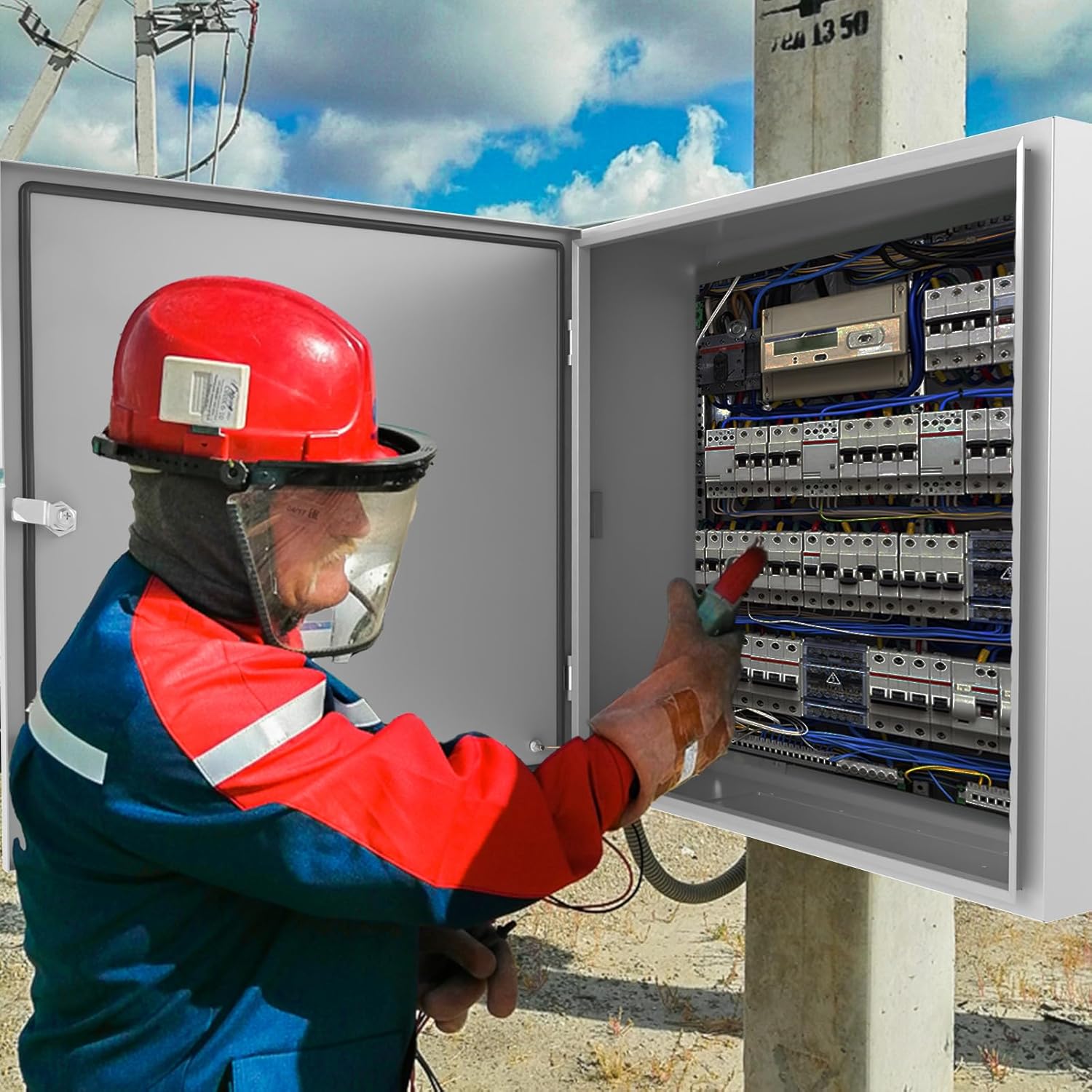 Outdoor Electrical Box 24 x 24 x 8'' Nema 4X Enclosure Waterproof Junction Box Electrical Enclosure Lockable Weatherproof Enclosure Box