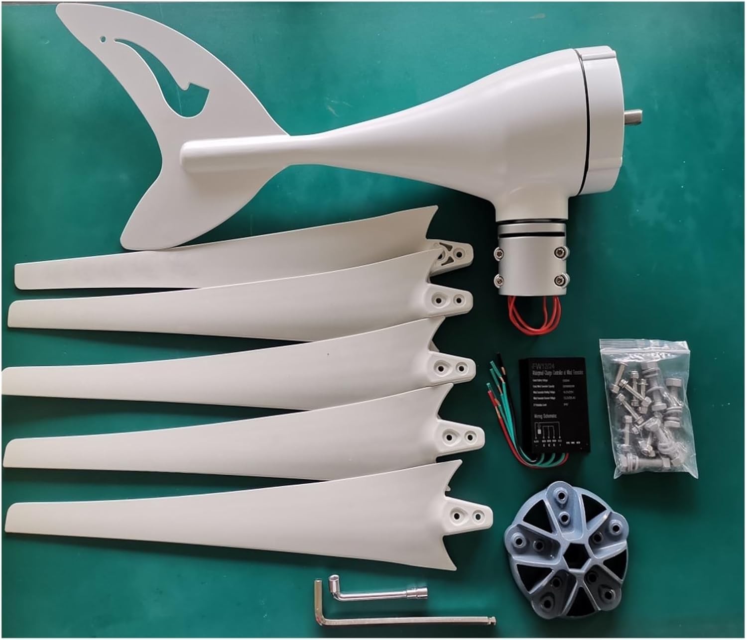 Wind Generator, S10 Horizontal Axis Wind Generator with Charge Controller for Home Farm RV Off-Grid Power Supply,for Home Boat Marine(100W_24V)