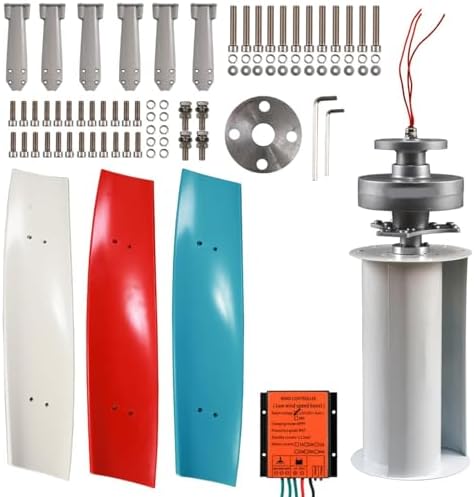 10000W Wind Turbine Generator Kit - 12V/24V/48V Vertical Wind Power System with 3 Phase AC Permanent Magnet Generator & Controller for Home, RV, Boat - Renewable Energy Solution