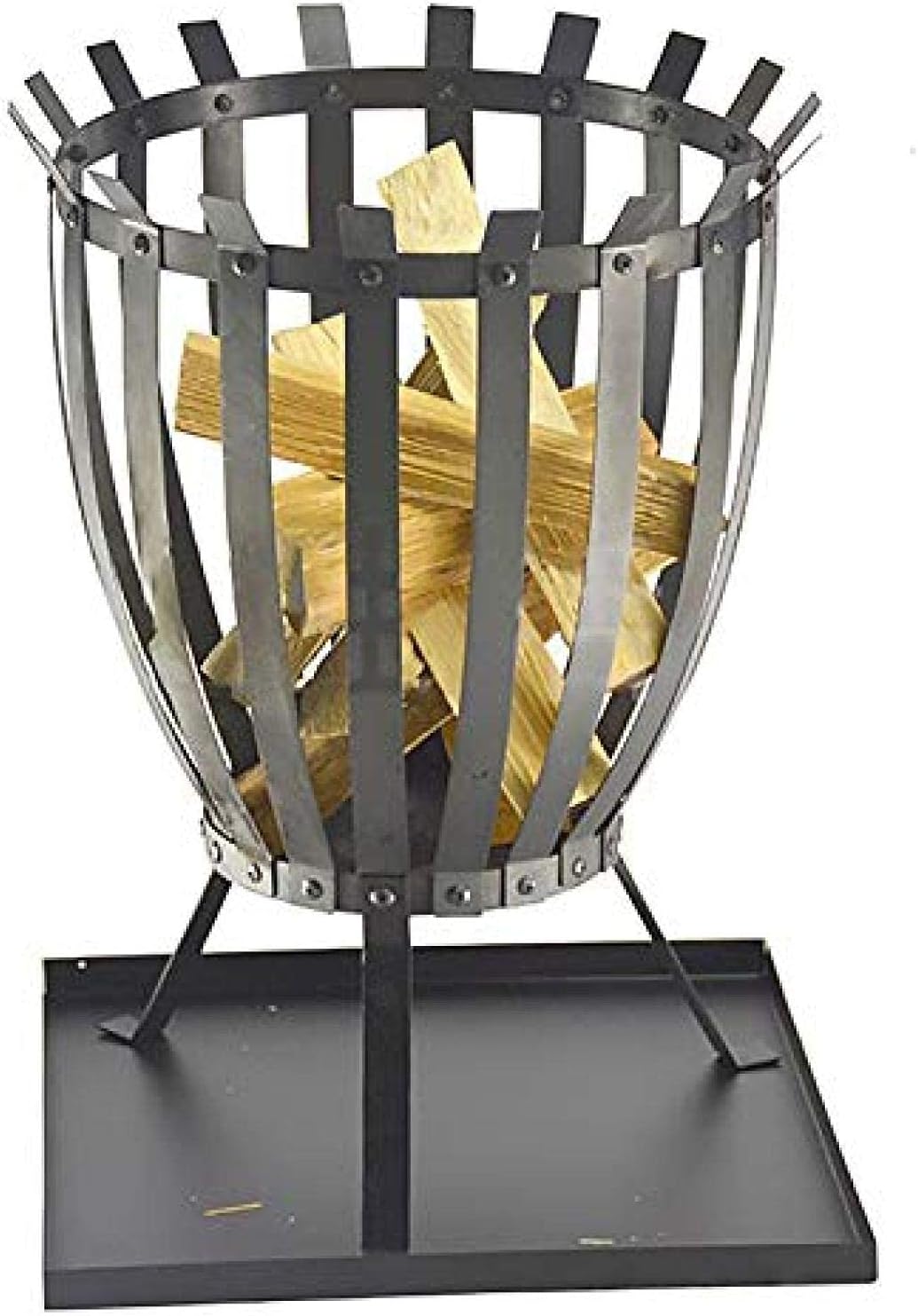 Fire Pit BBQ Grill Fire Bowl Portable Campfire Round Bonfire Winter Heater for Patio Backyard Garden Park Bonfire Pit Wood Burning Pit for Camping, Parties, Festivals