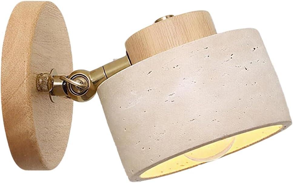 Natural Stone Wall Sconce Adjustable Marble Wall Mounted Bathroom Light Hardwired Farmhouse Rustic Wall Mounted Lamp Mid Century Modern Wall Lighting for Bedroom Living Room Bedside