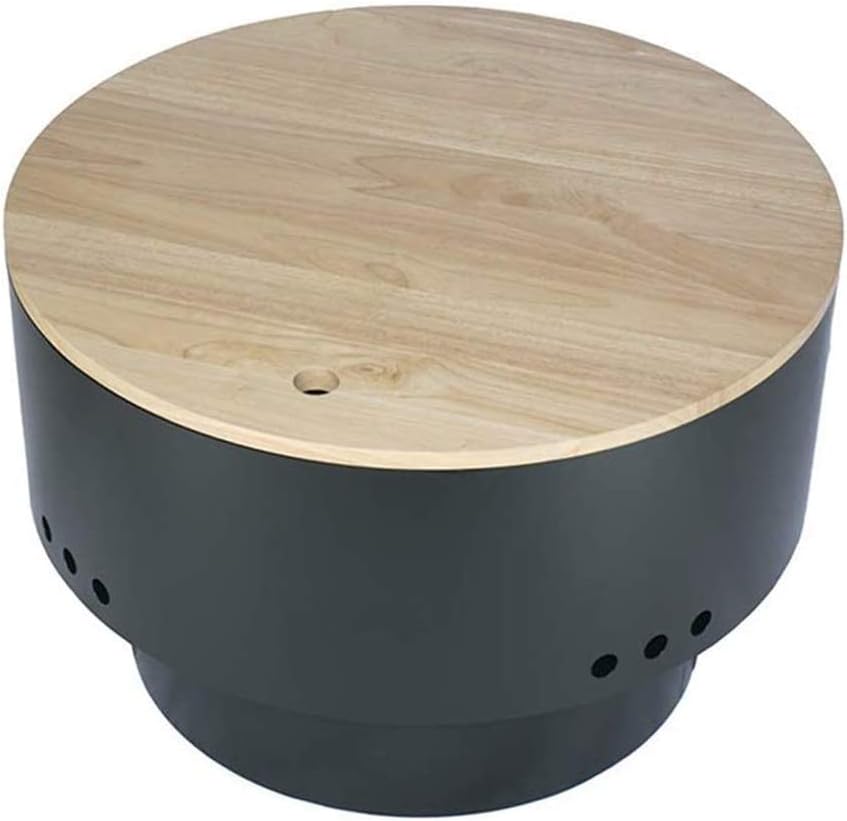 Outdoor Multifunctional Metal Fire Pit Garden BBQ Firepit Brazier Round Table Stove Patio Heater, 27.5 Inch, Thick Solid Steel DIY C