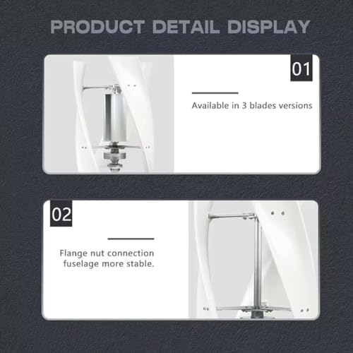 6000W Horizontal Wind Turbine Kit for Home Use - Efficient 24V Vertical Generator with Blades & Controller, Ideal for Off-Grid Battery Charging