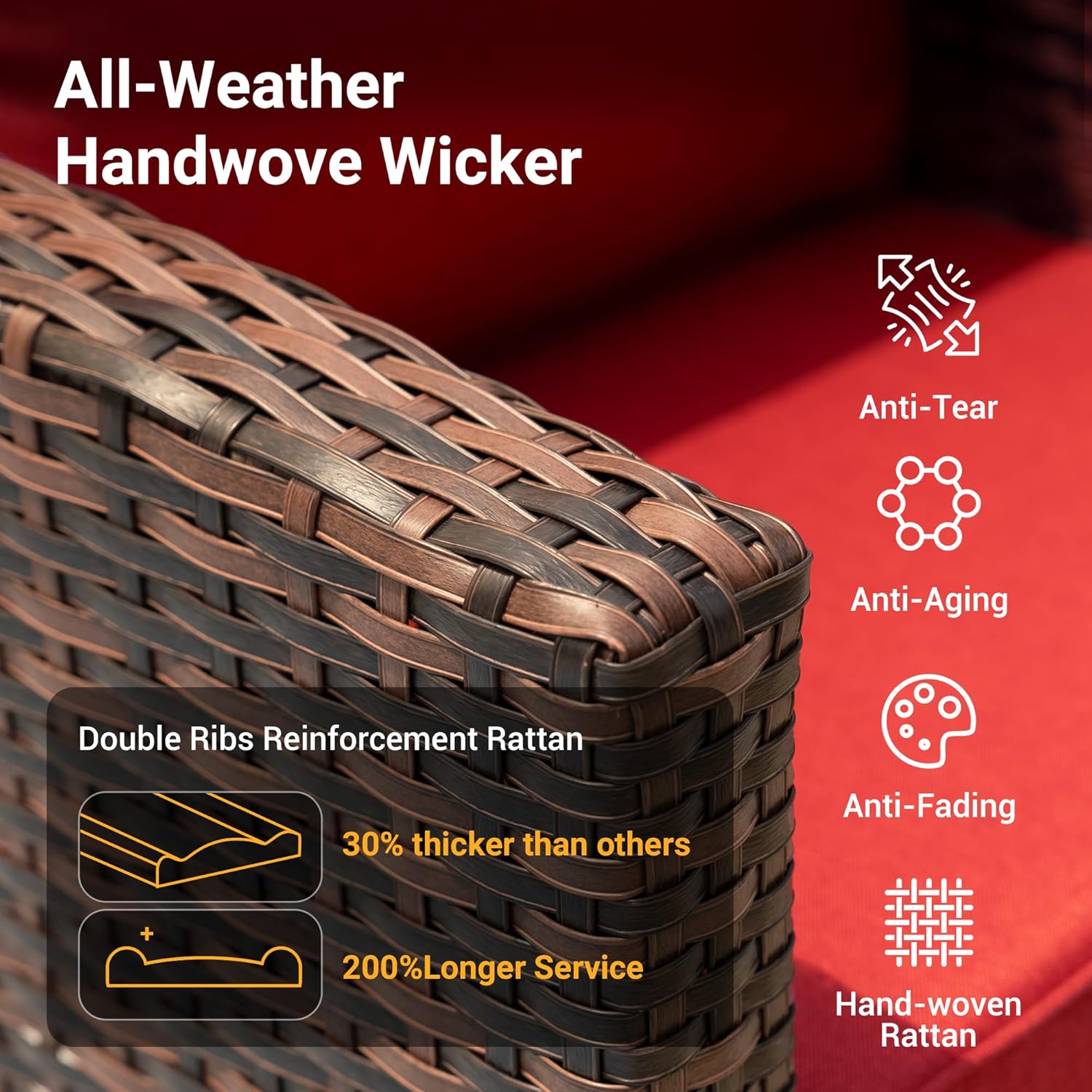 6 Pieces Patio Furniture Set with 44