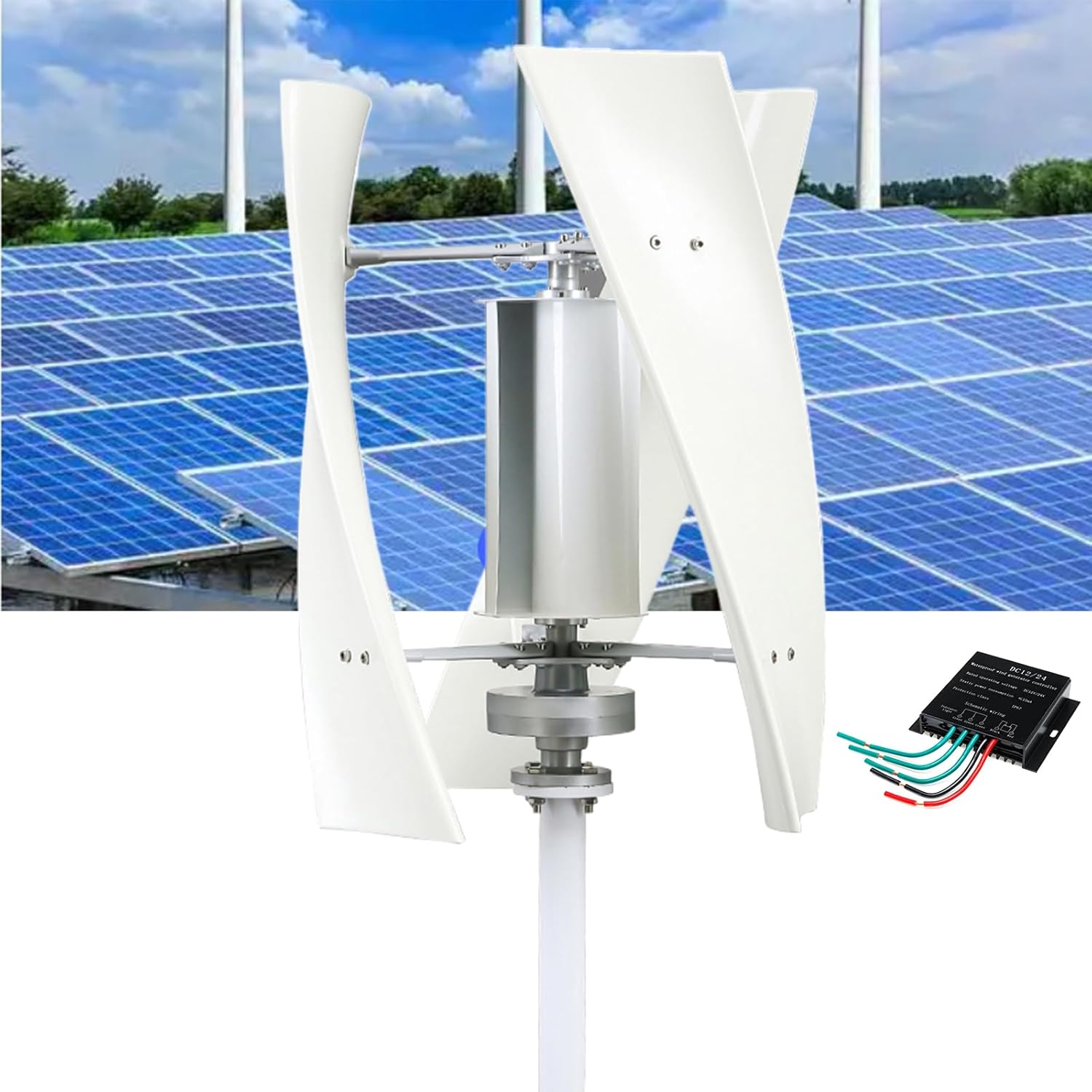 3000W Noiseless Wind Turbine Generator Kit 12V 24V 48V Windmill Vertical Permanent Maglev Wind Turbine Generator,with Controller for Farm for Factory