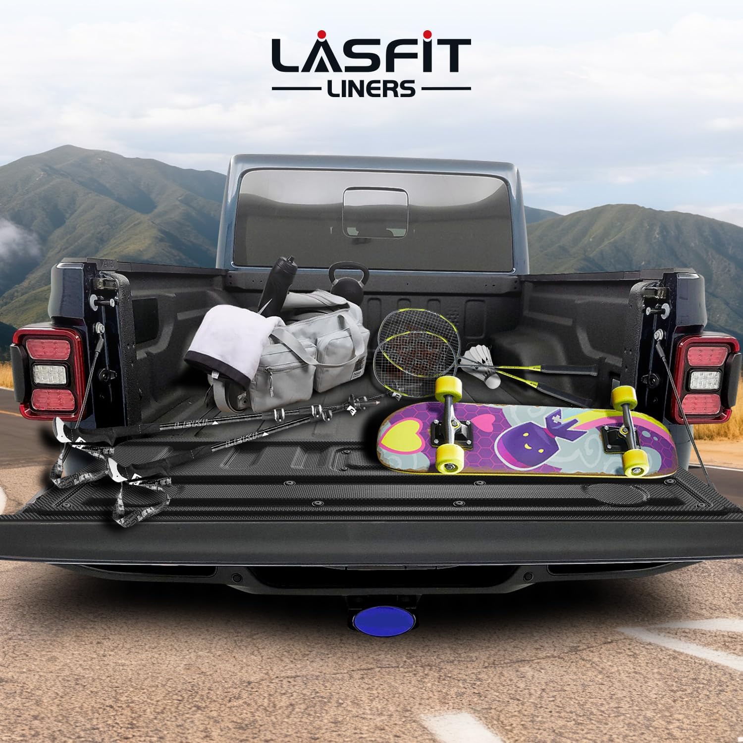LASFIT Tailgate Mat for Jeep Gladiator 2020-2026, All Weather TPE Tailgate Protector Liner Replacement Accessories Tailgate Cover
